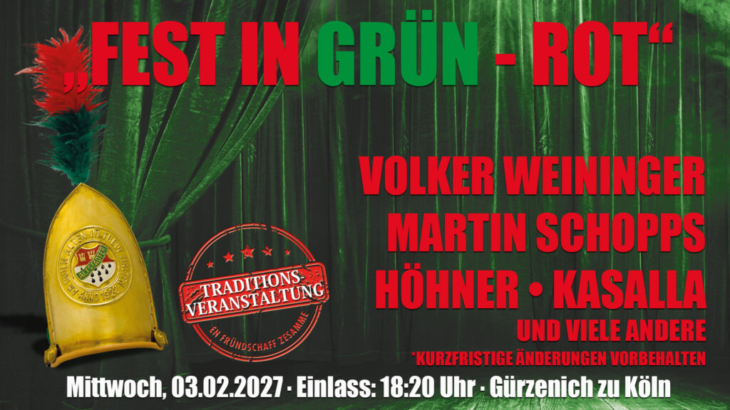 Fest in Grün-Rot 2027 am 03.02.2027
