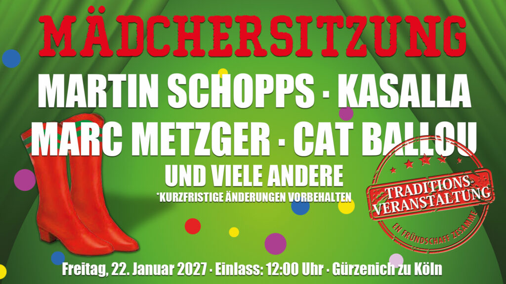 Altstädter Mädchersitzung 2027 am 22.01.2027